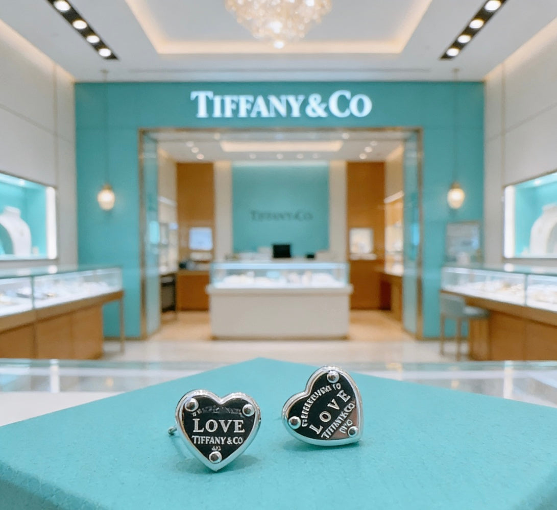 Tiffany & Co. Heart Key Motif Earrings
