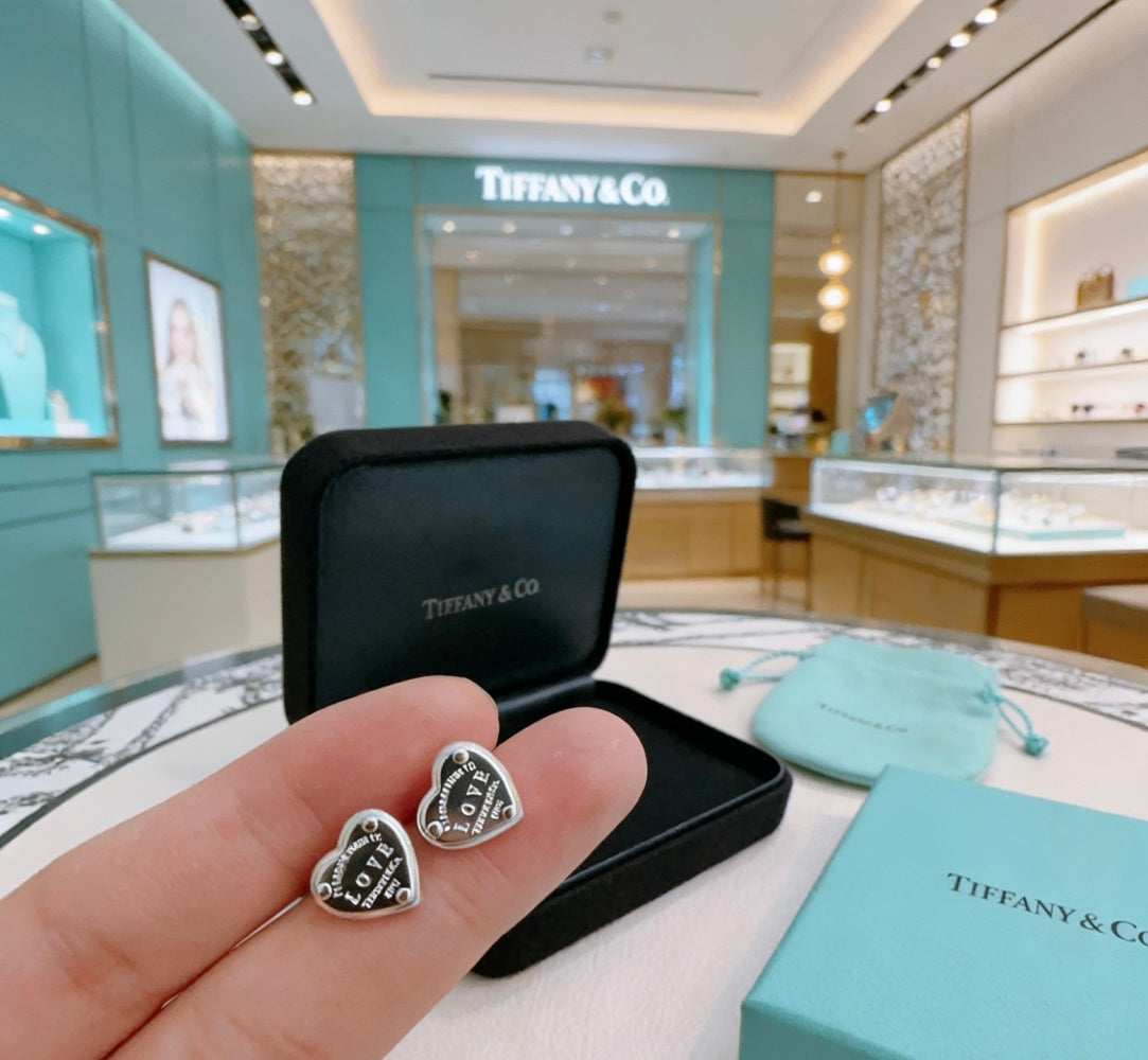 Tiffany & Co. Heart Key Motif Earrings