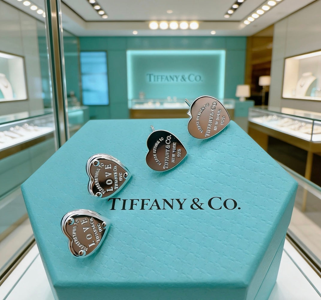 Tiffany & Co. Heart Key Motif Earrings
