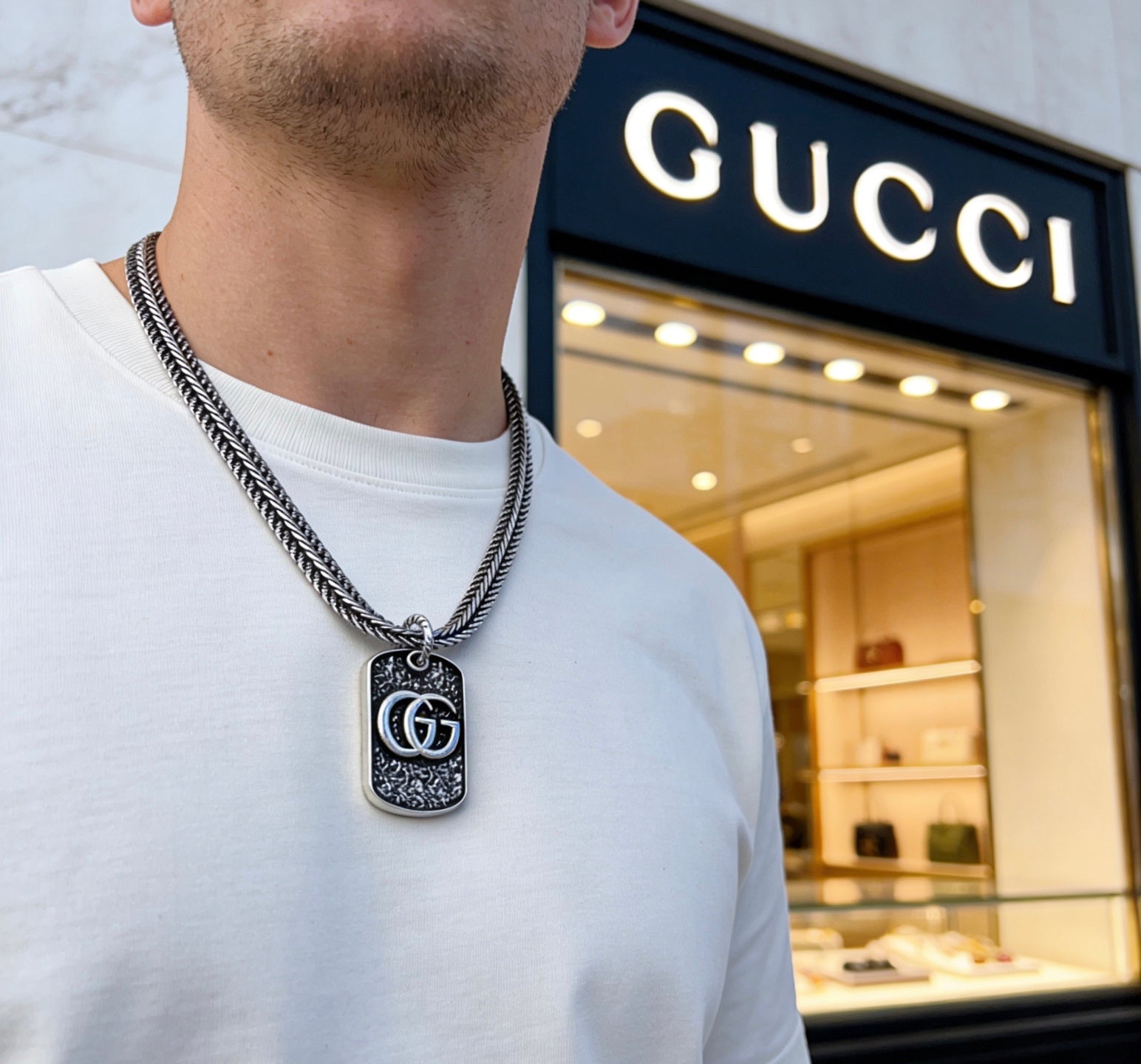 Gucci Vintage Double G Necklace