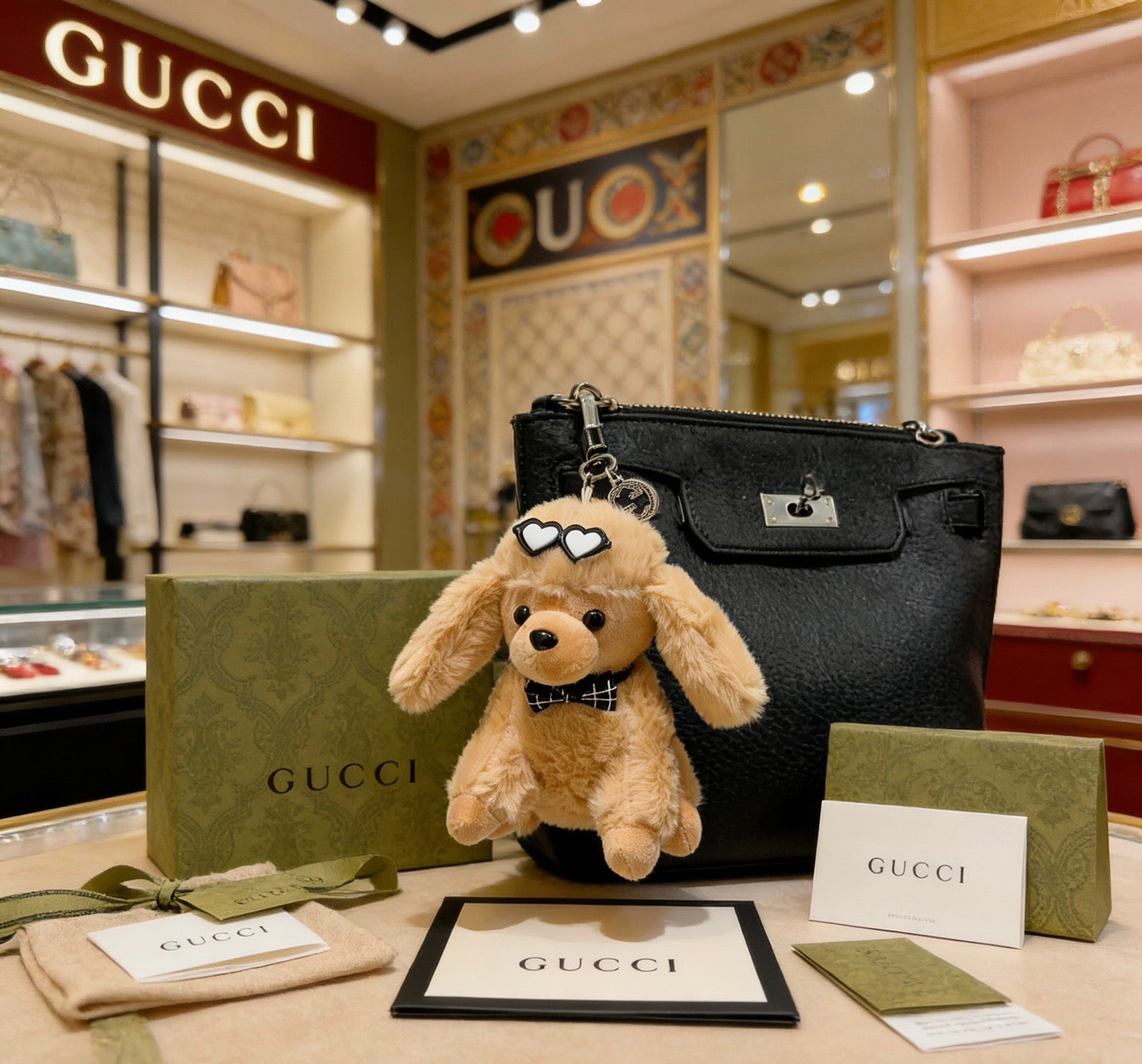 Gucci Vintage Double G Keychain