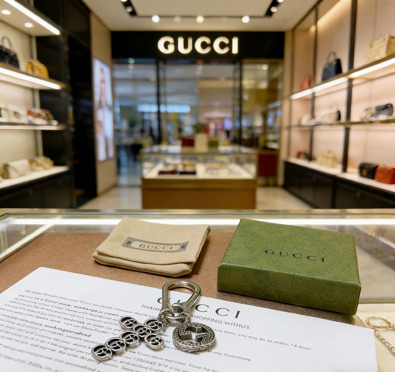 Gucci Vintage Double G Keychain