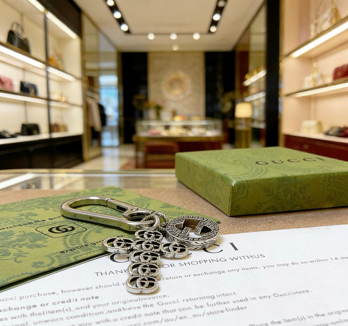 Gucci Vintage Double G Keychain
