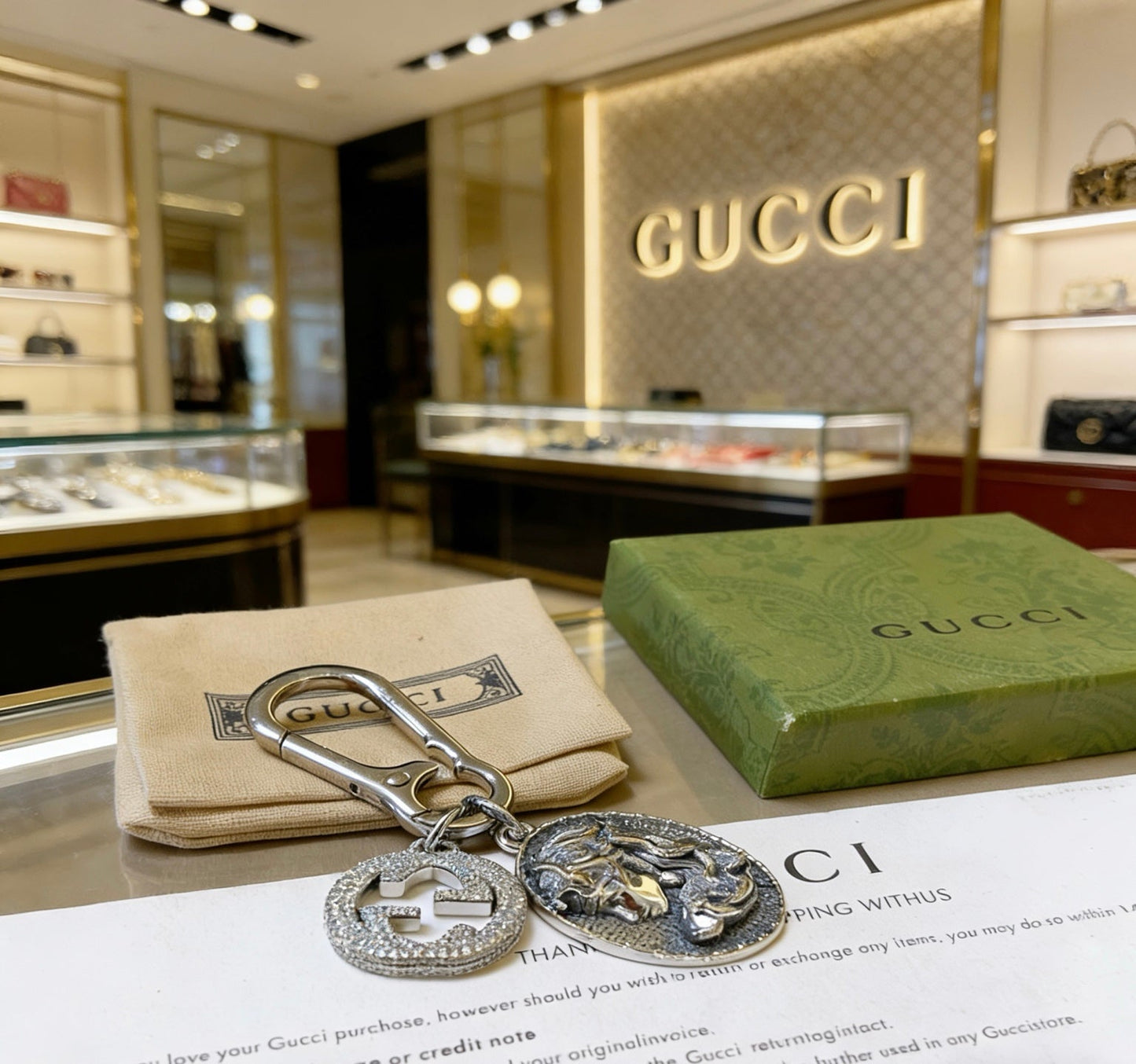 Gucci Vintage Double G Keychain