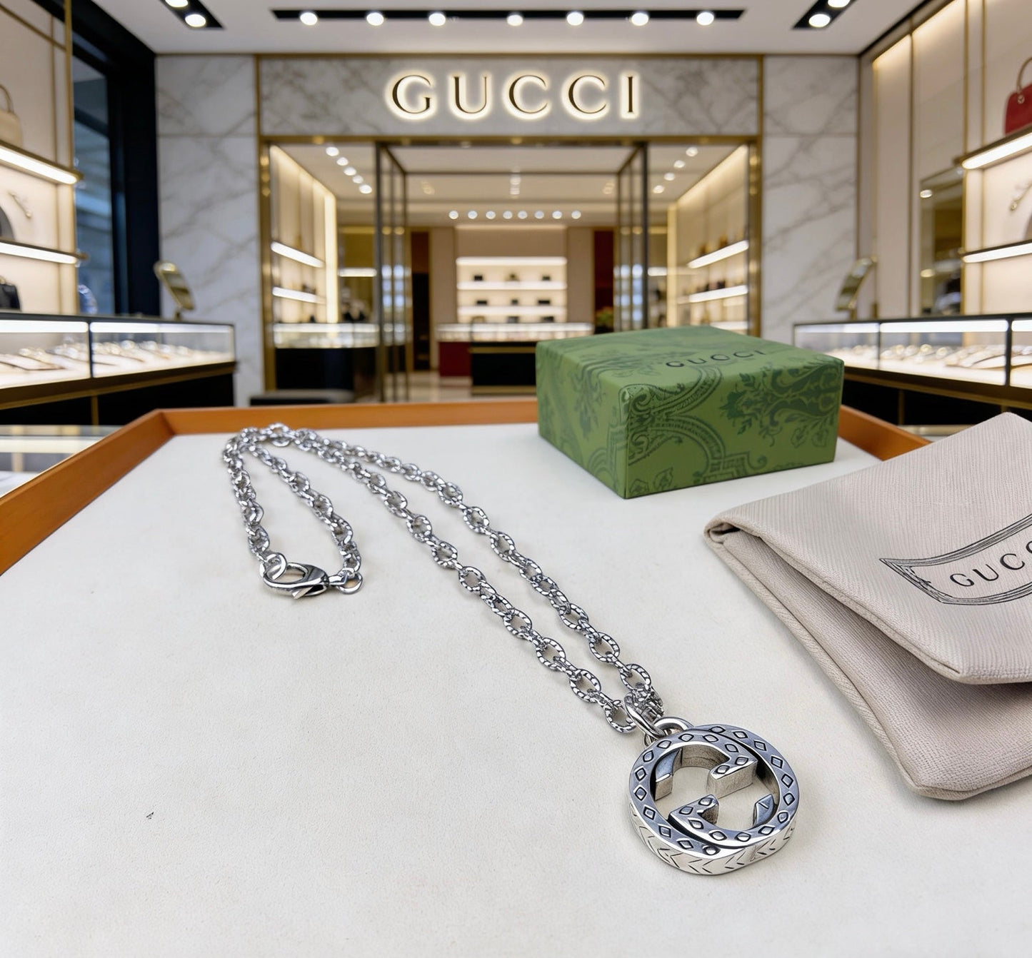Gucci Vintage Double G Necklace