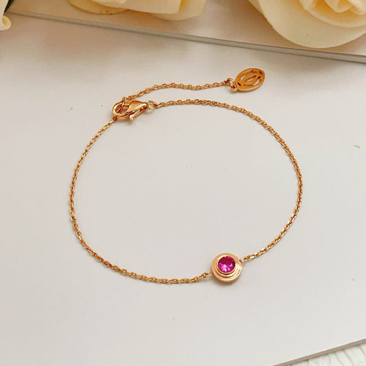 Cartier Rose Gold & Purple-Red Gemstone Bracelet
