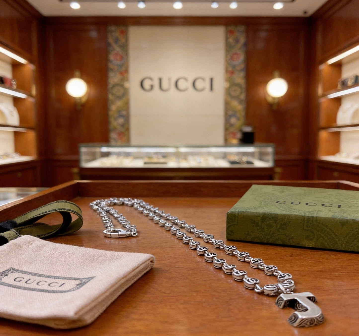 Gucci Vintage Double G Necklace
