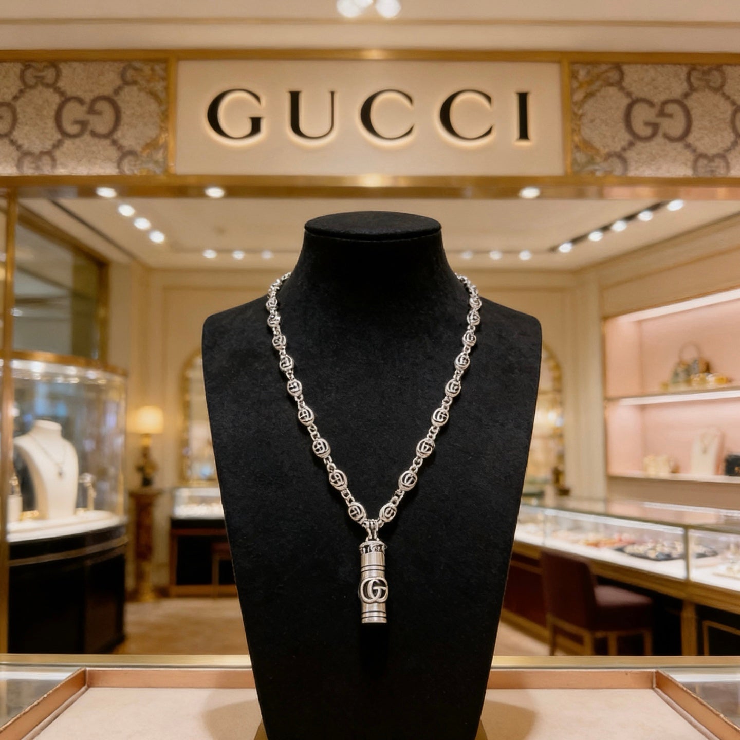 Gucci Vintage Double G Necklace