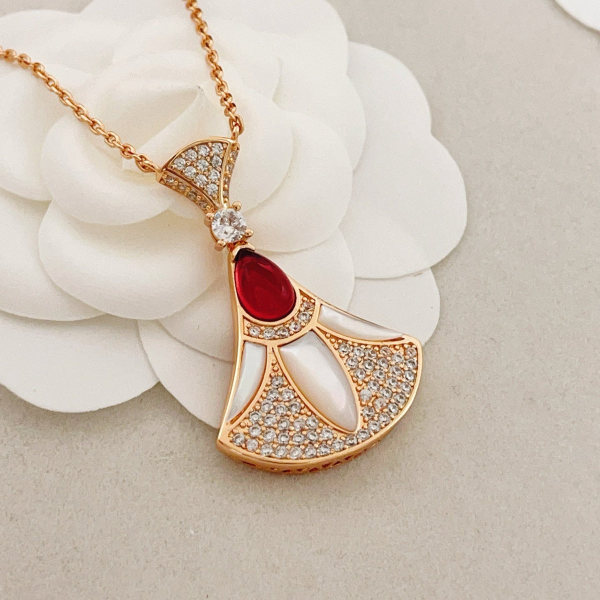 BVLGARI Brass Crystal Necklace
