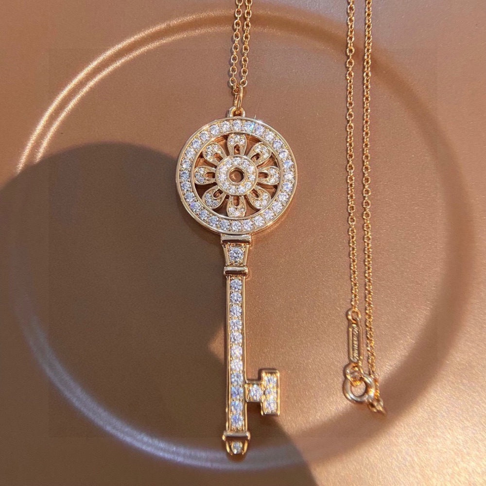 Tiffany & Co. Gold-Plated Key Motif Necklace
