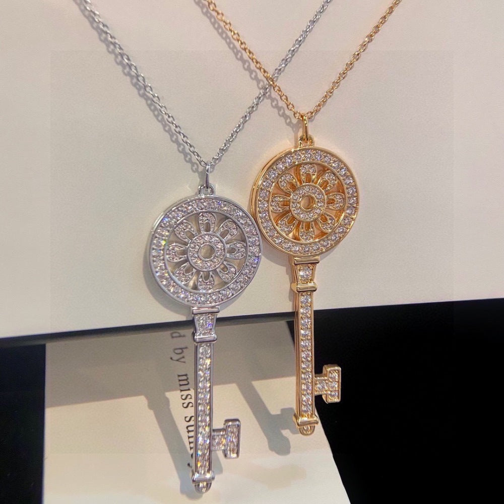 Tiffany & Co. Gold-Plated Key Motif Necklace