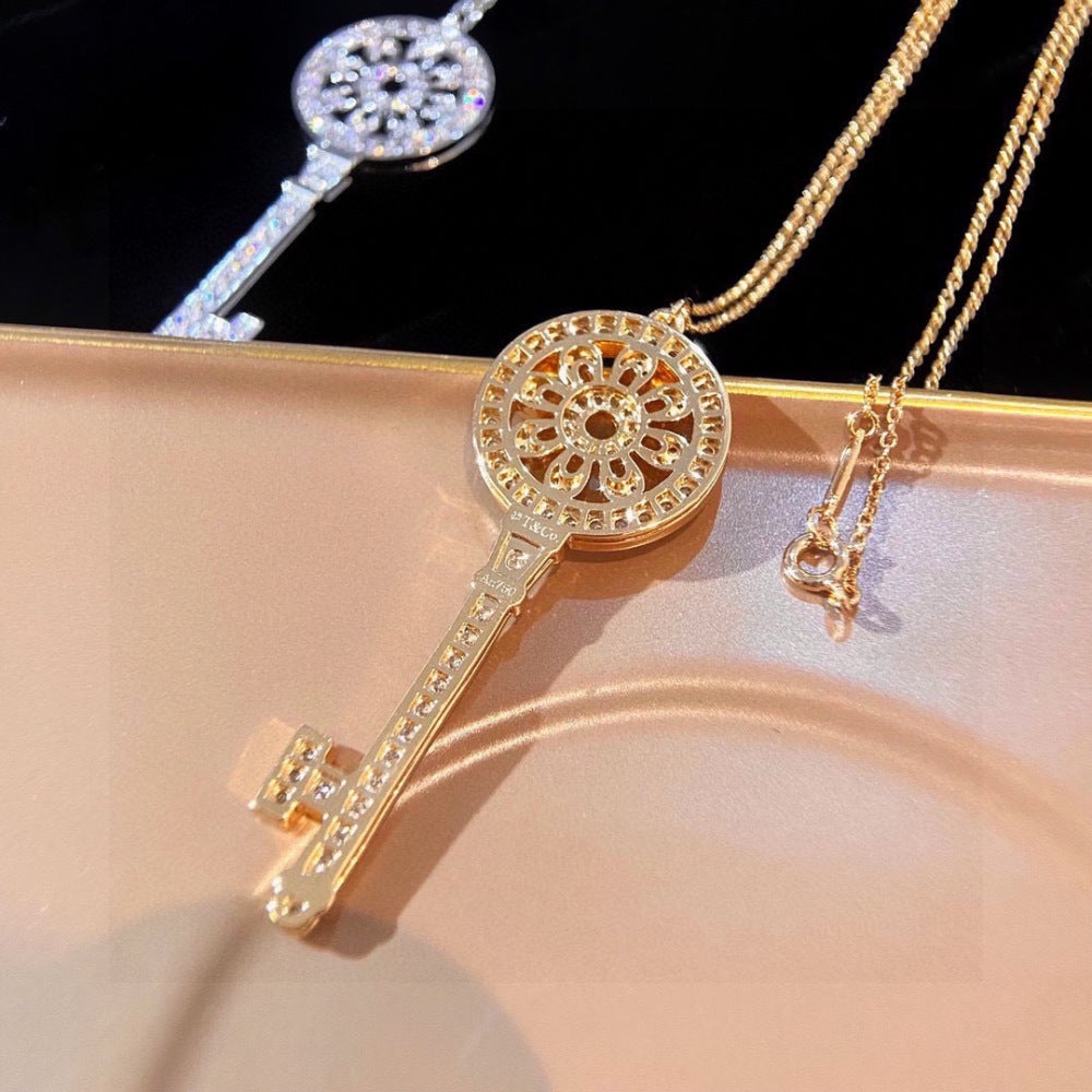 Tiffany & Co. Gold-Plated Key Motif Necklace