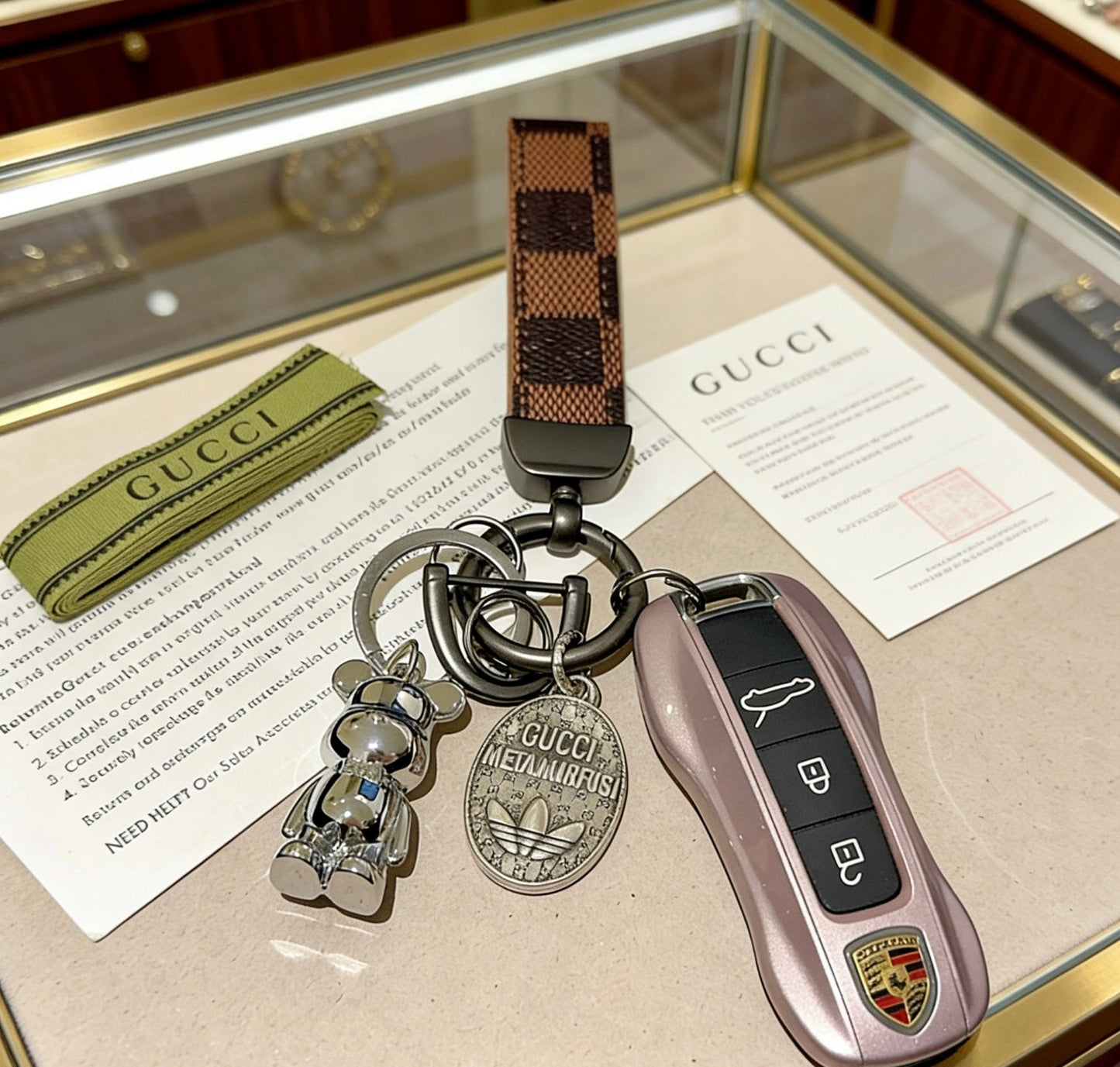 Gucci Vintage Double G Keychain
