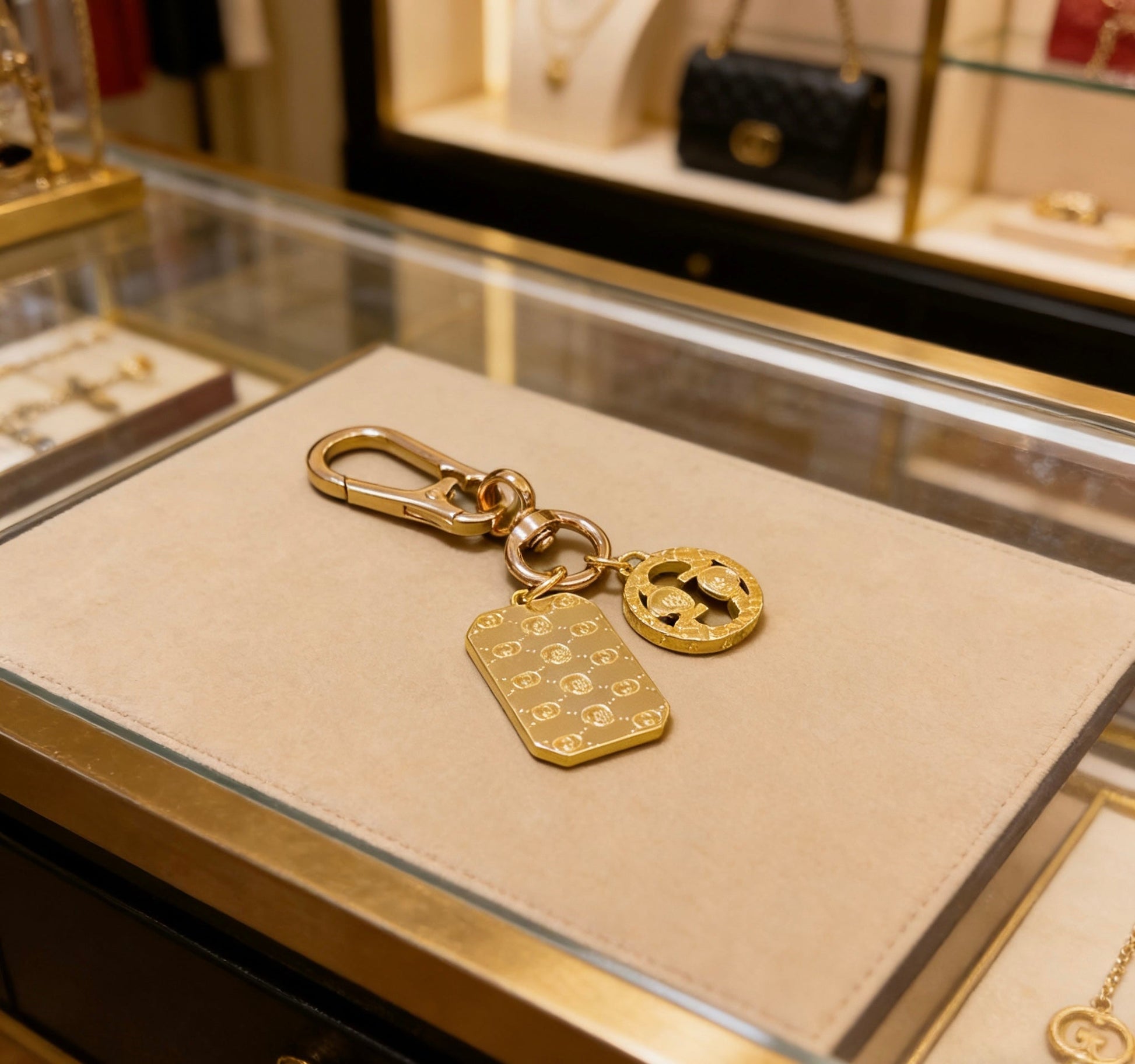 Gucci Vintage Double G Keychain