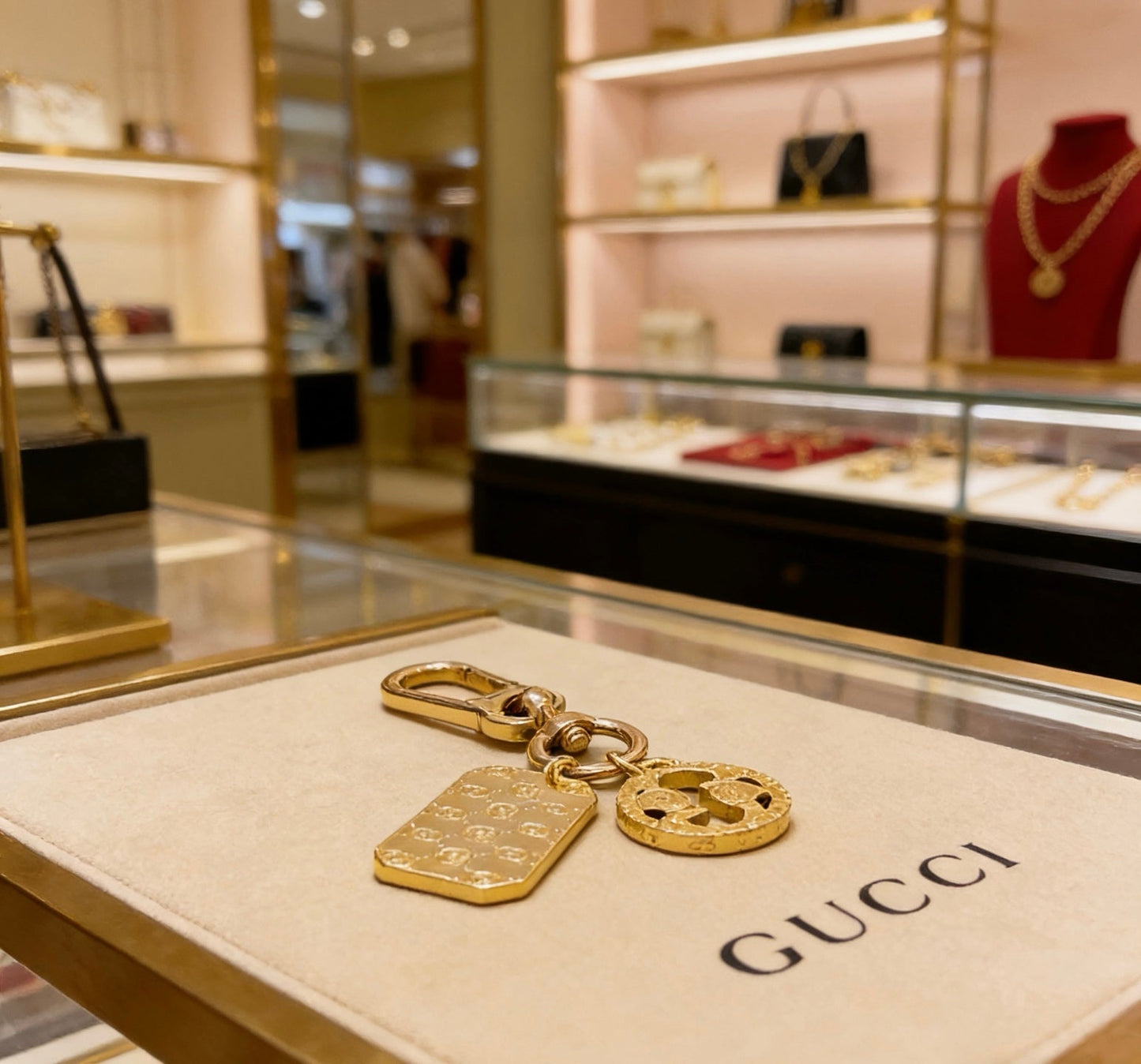 Gucci Vintage Double G Keychain