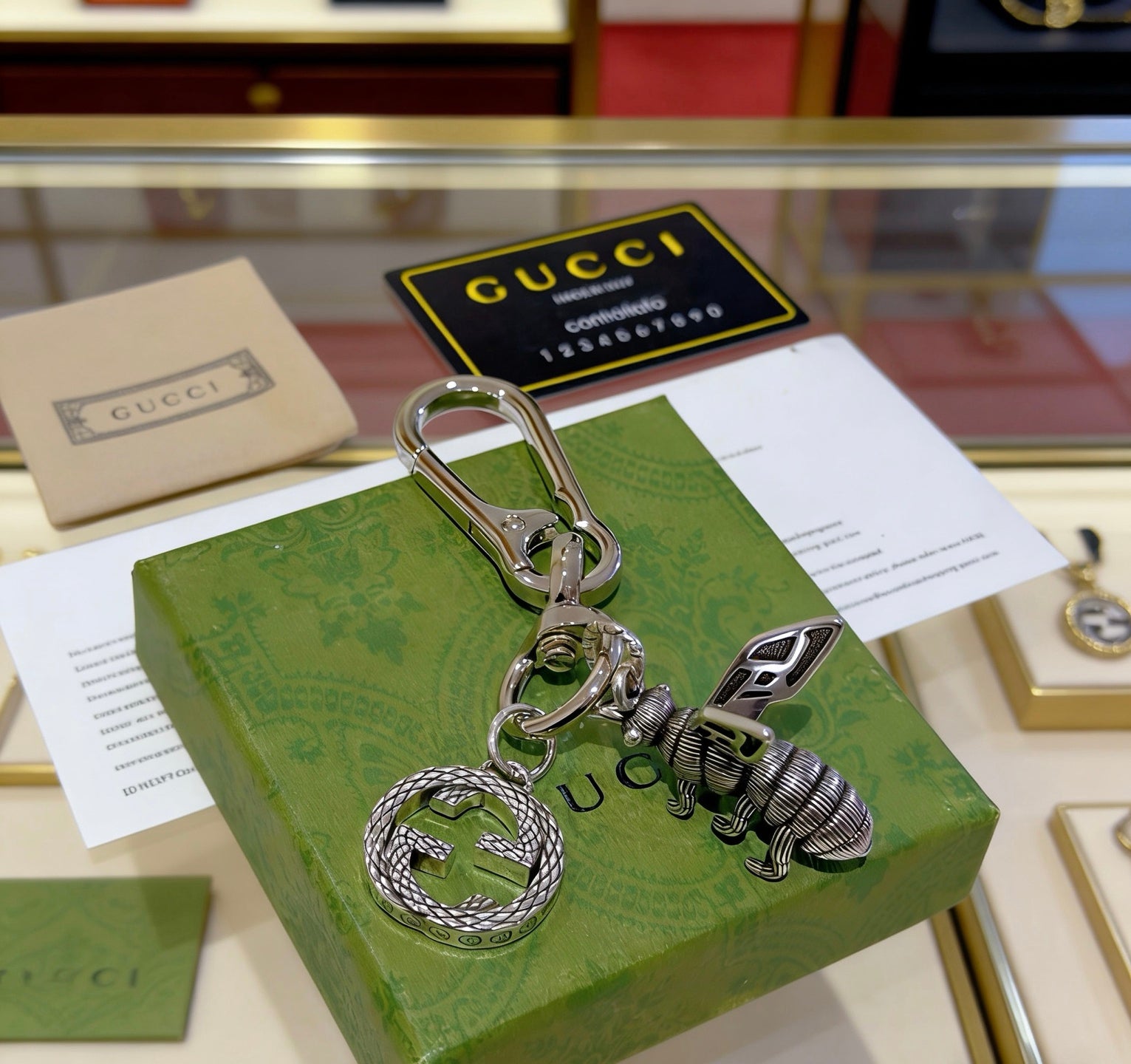 Gucci Vintage Double G Keychain