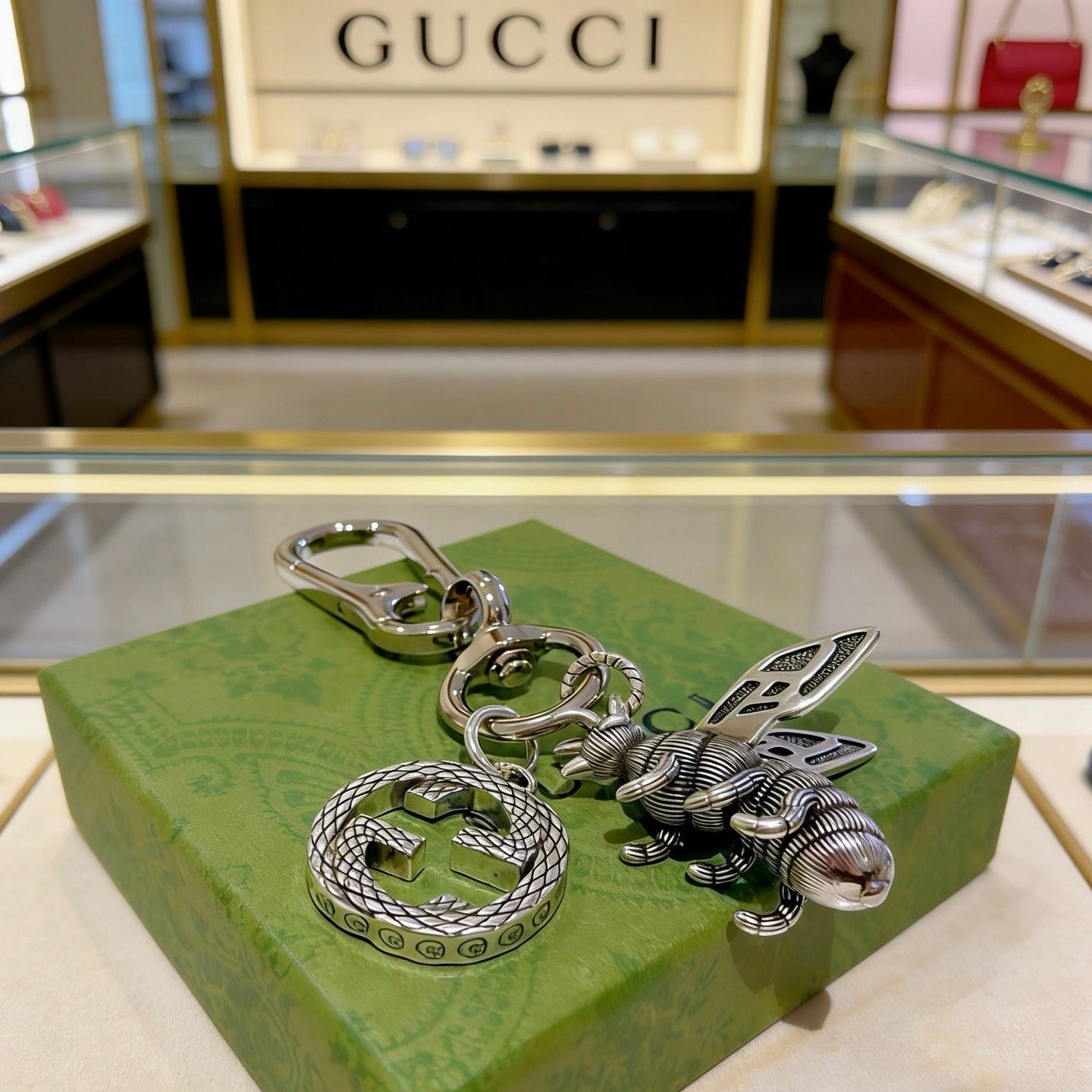 Gucci Vintage Double G Keychain