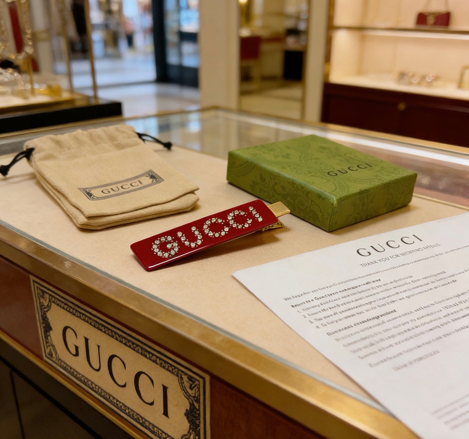 Gucci Crystal Resin Hair Accessory