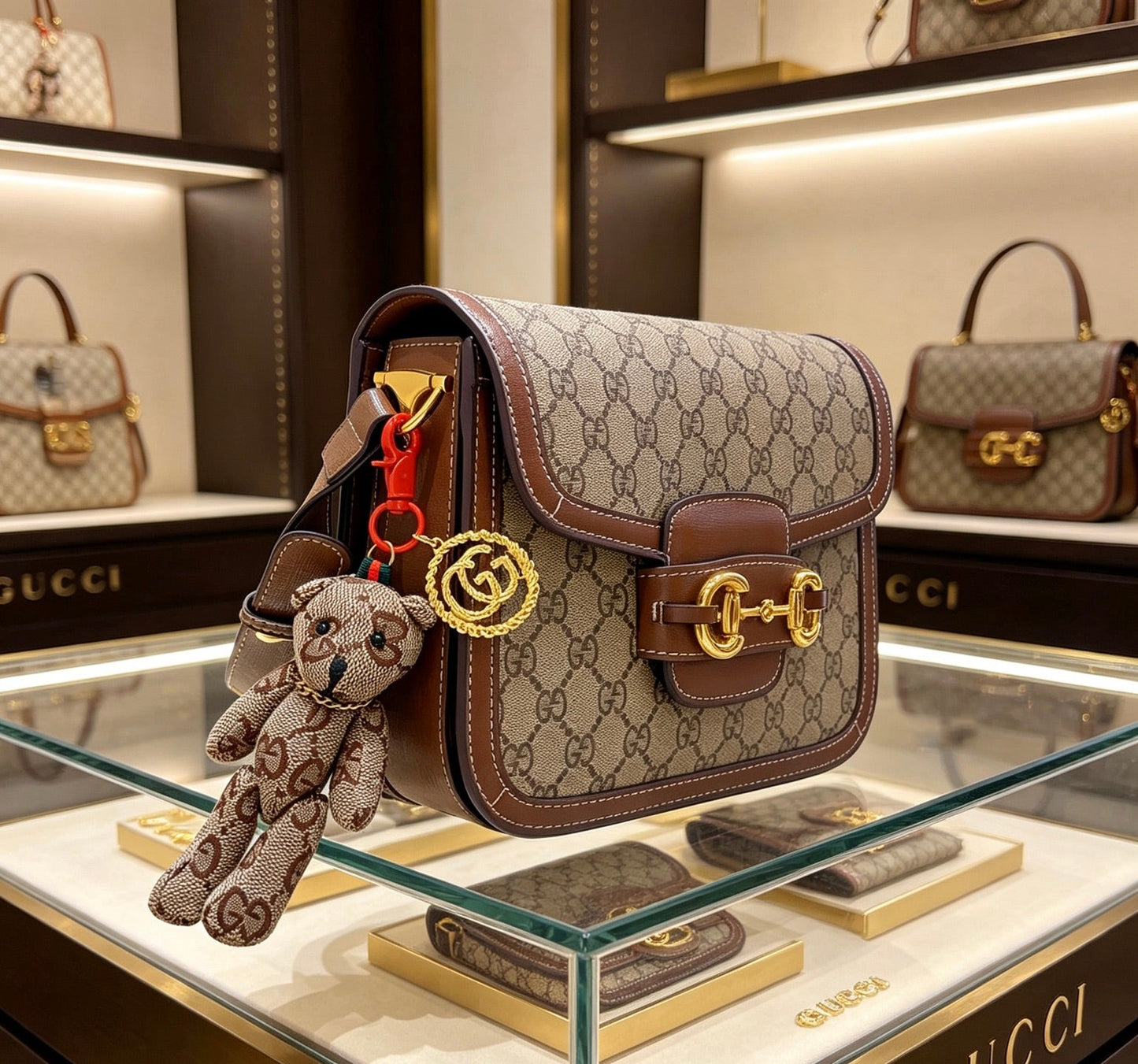 Gucci Vintage Double G Keychain