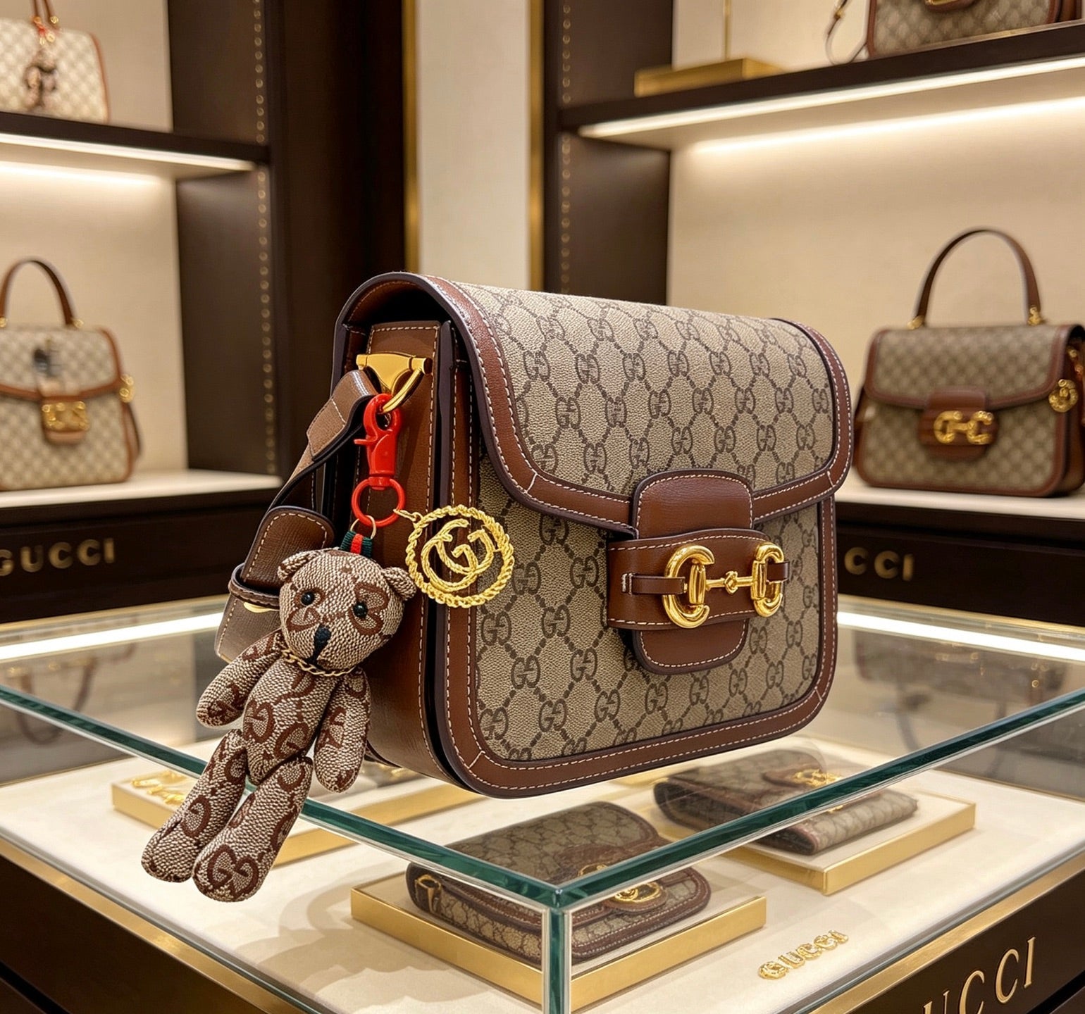 Gucci Vintage Double G Keychain