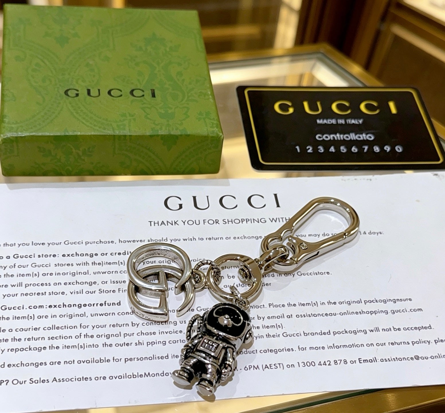 Gucci Vintage Double G Keychain