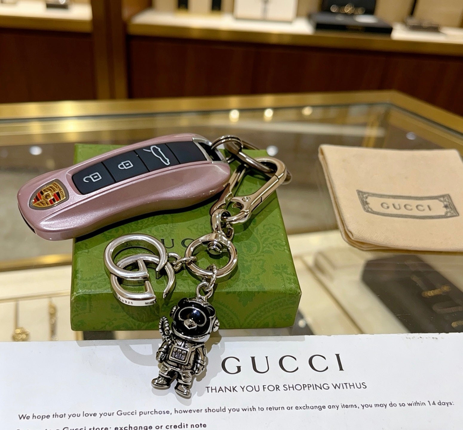 Gucci Vintage Double G Keychain