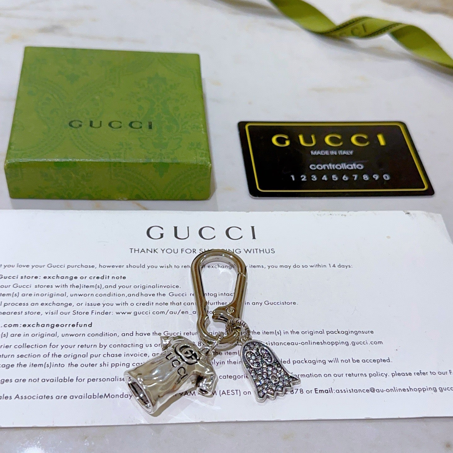 Gucci Vintage Double G Keychain