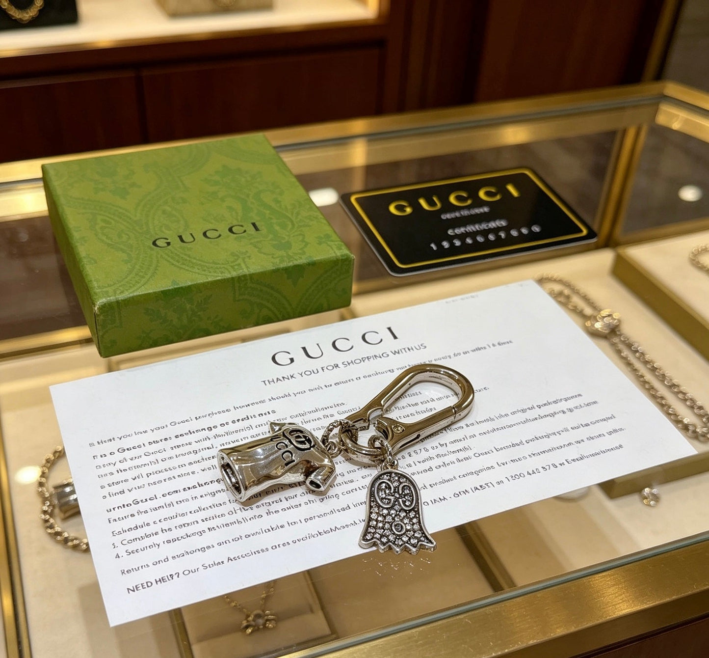Gucci Vintage Double G Keychain
