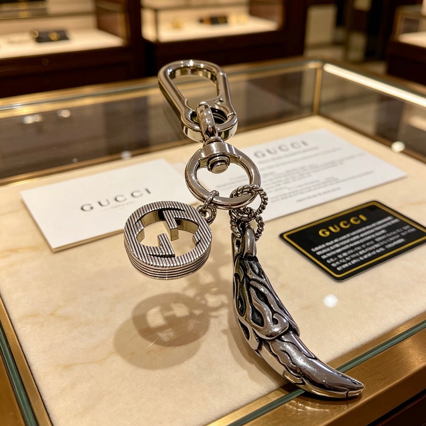 Gucci Vintage Double G Keychain