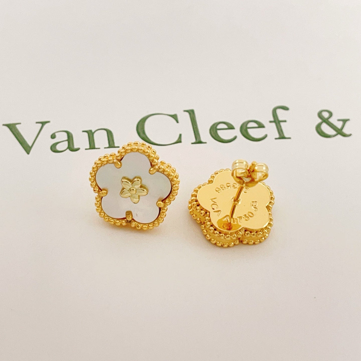 Van Cleef & Arpels Style Floral Stud Earrings