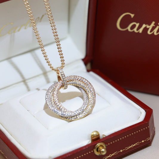 Cartier-Style Three-Ring Necklace