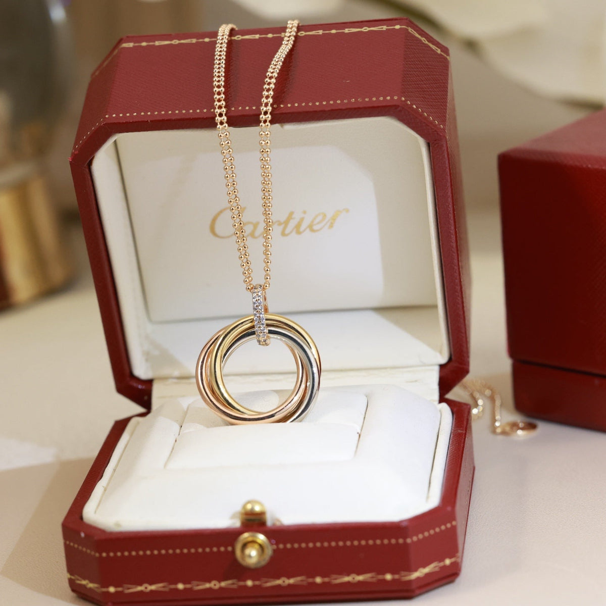 Cartier-Style Three-Ring Necklace