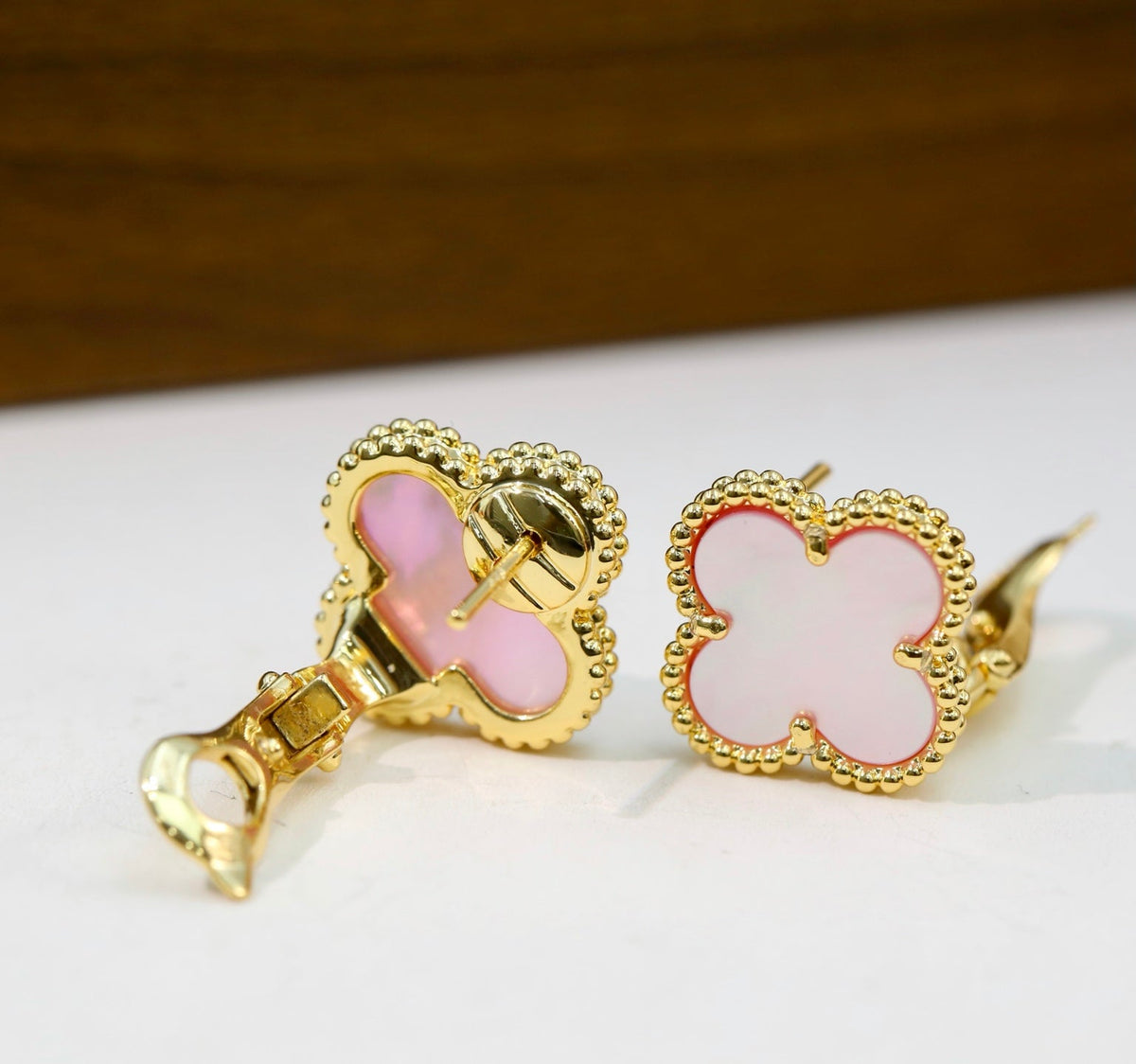 Van Cleef & Arpels-Style Clover Stud Earrings
