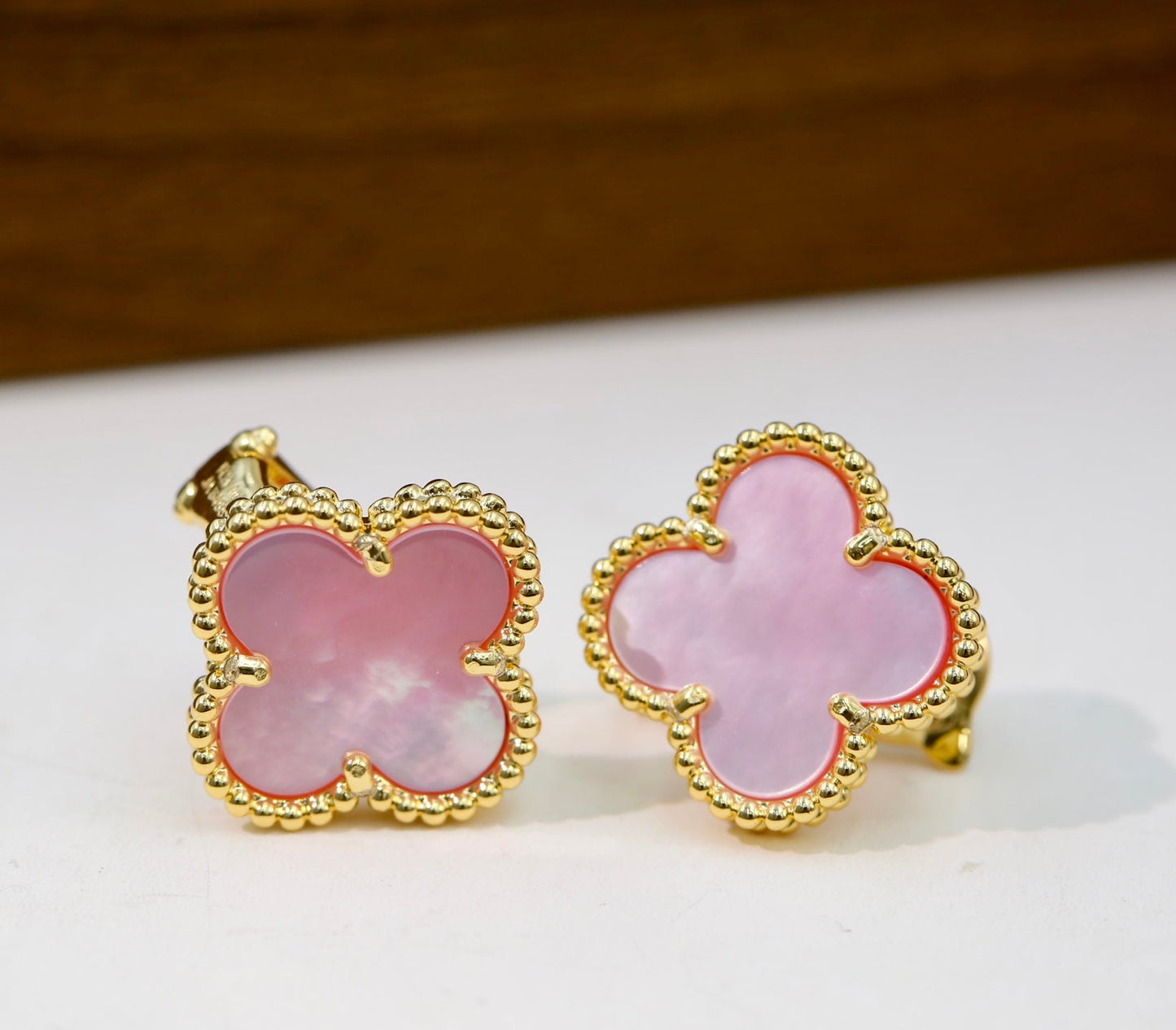 Van Cleef & Arpels-Style Clover Stud Earrings
