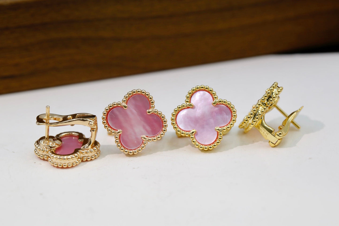 Van Cleef & Arpels-Style Clover Stud Earrings