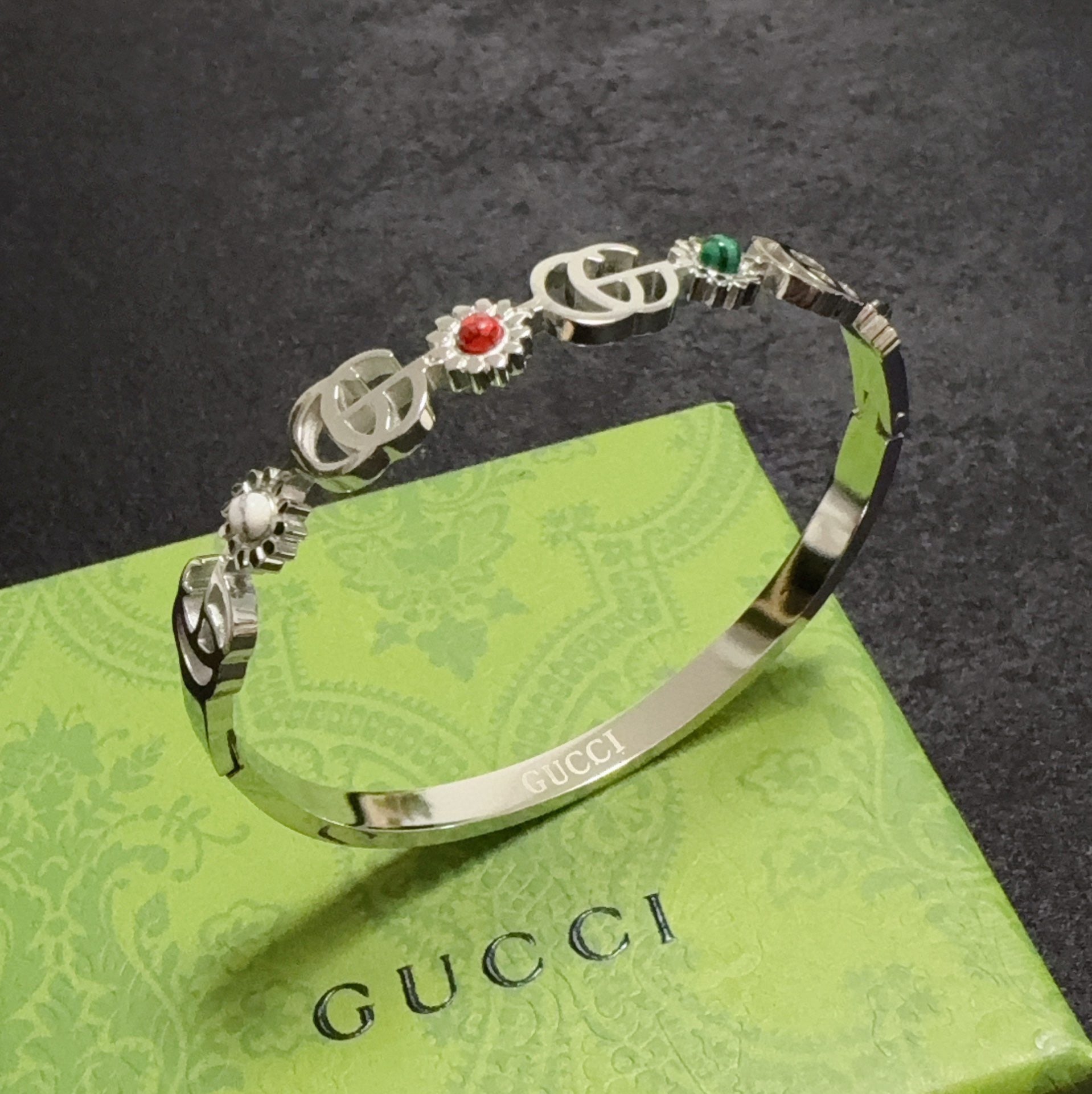 Gucci Stainless Steel Double G Bracelet
