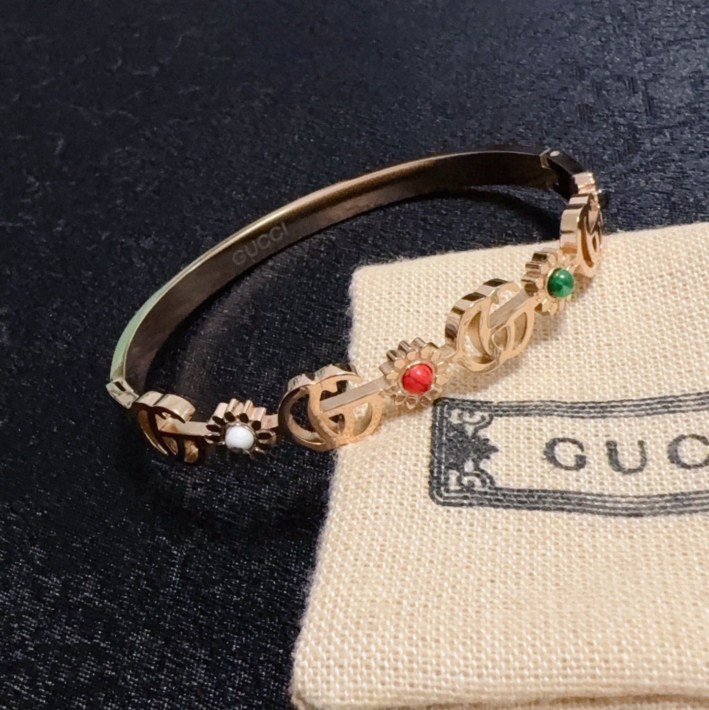 Gucci Stainless Steel Double G Bracelet
