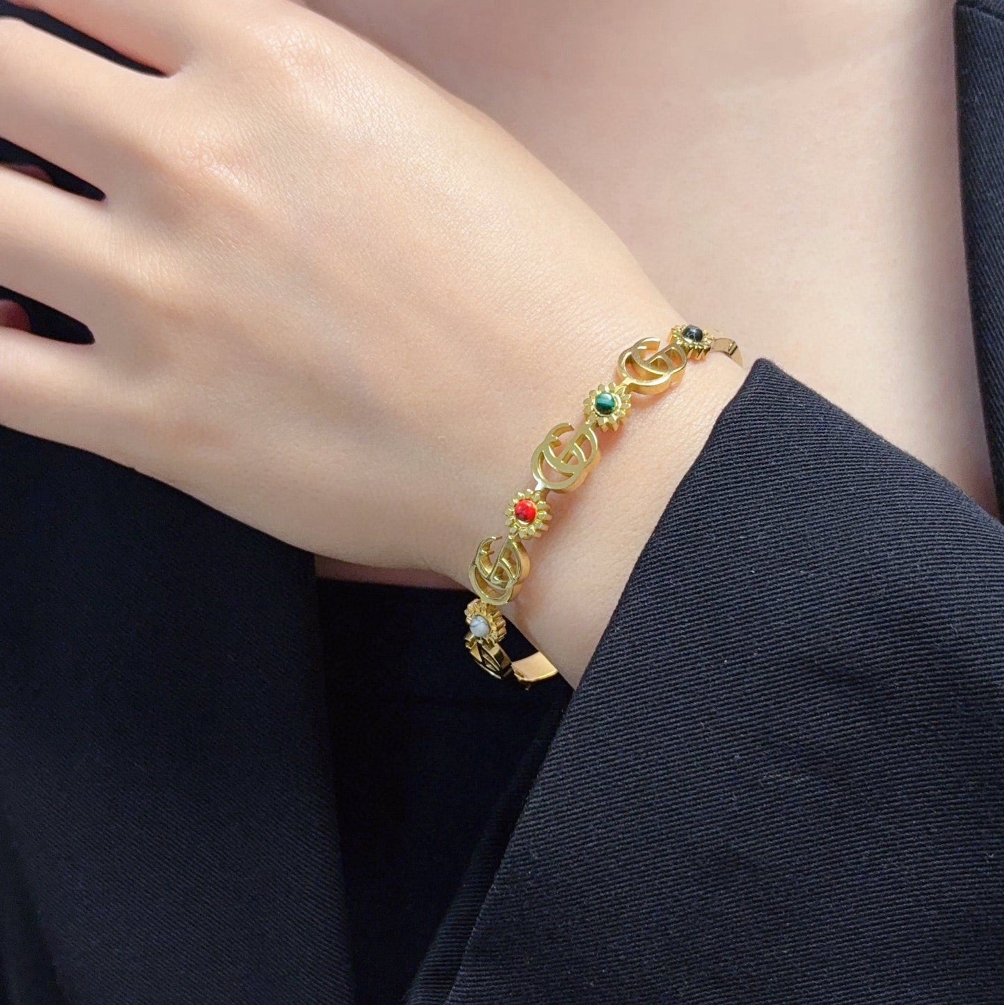 Gucci Stainless Steel Double G Bracelet