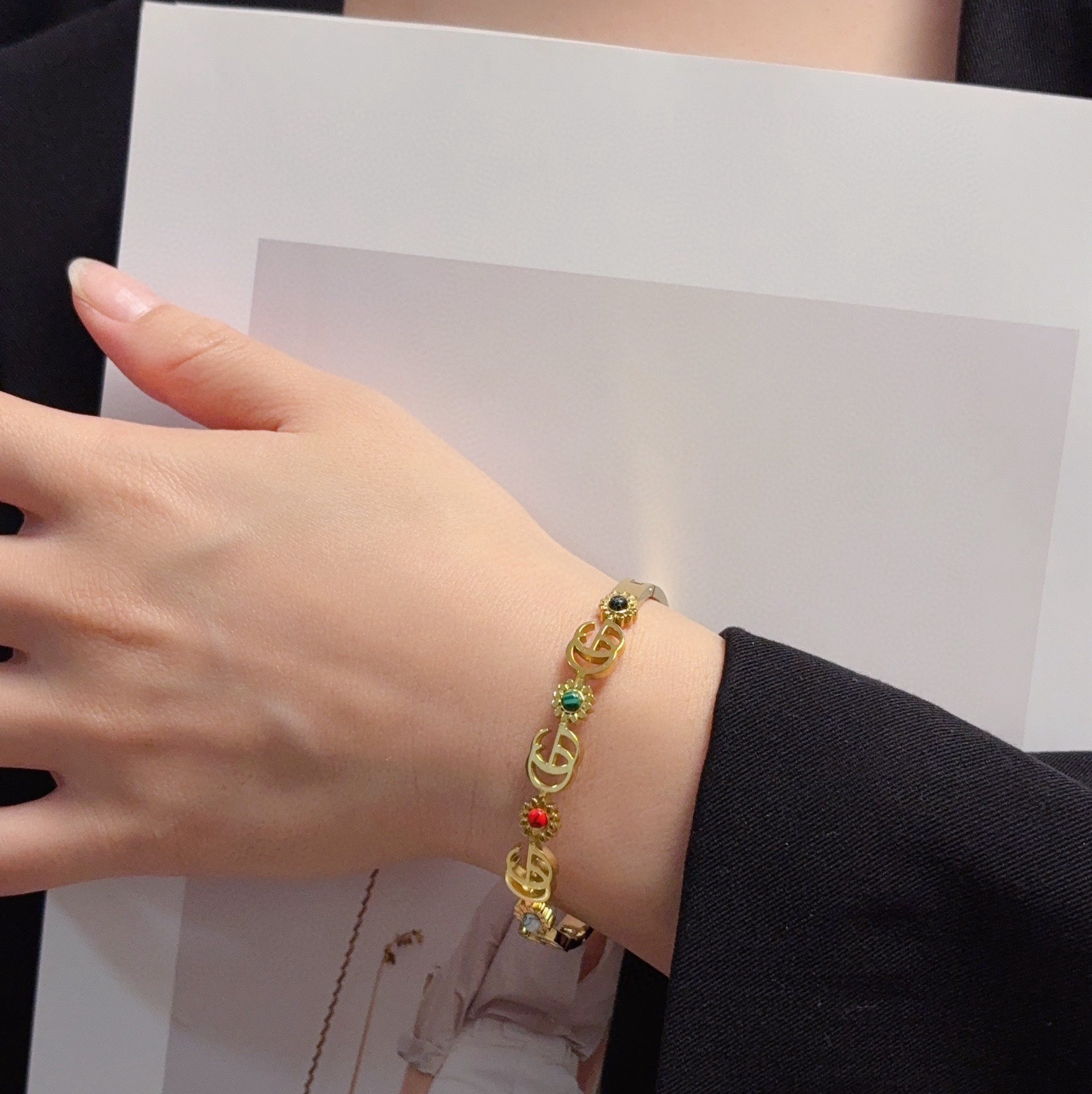 Gucci Stainless Steel Double G Bracelet