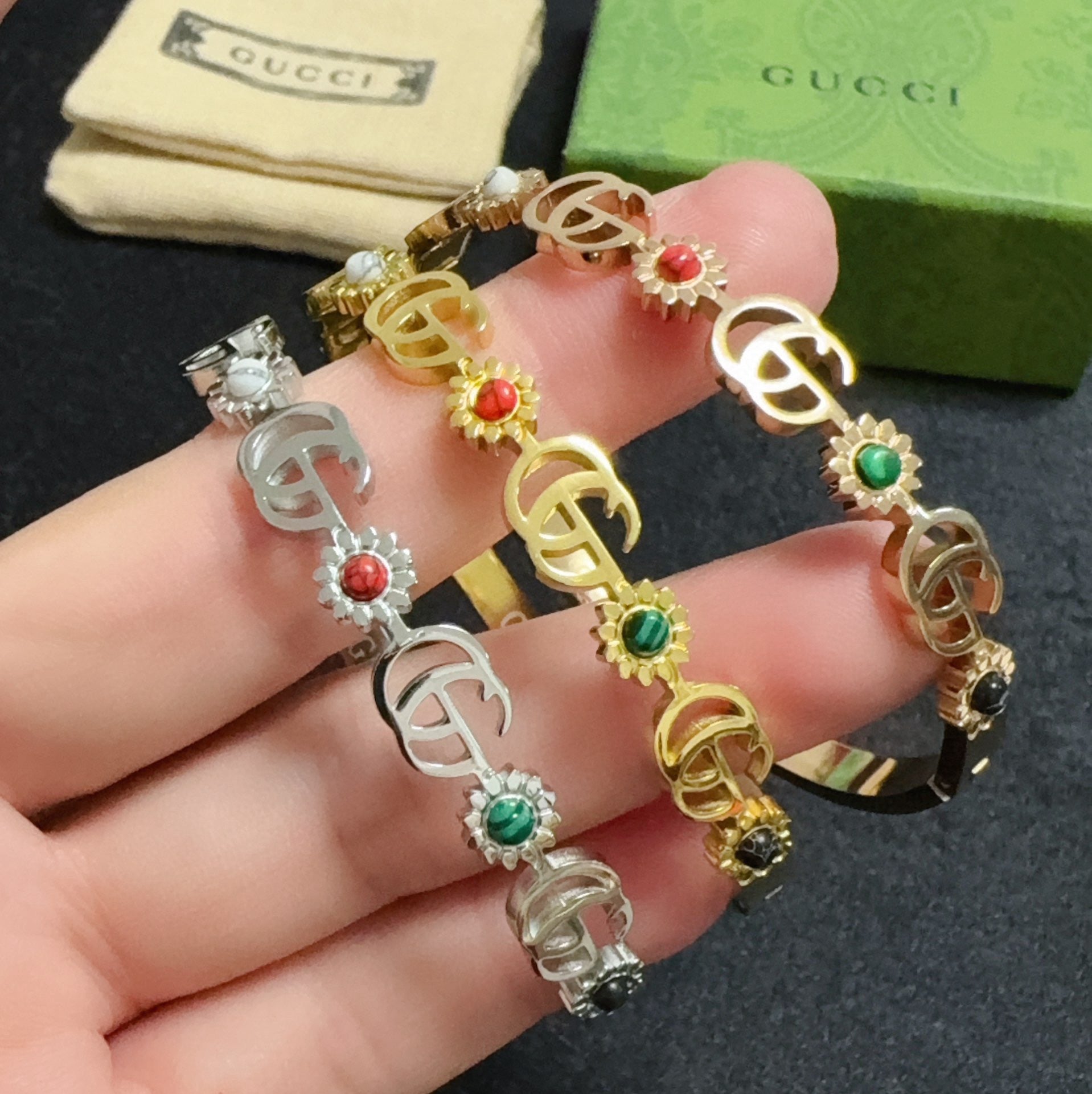 Gucci Stainless Steel Double G Bracelet