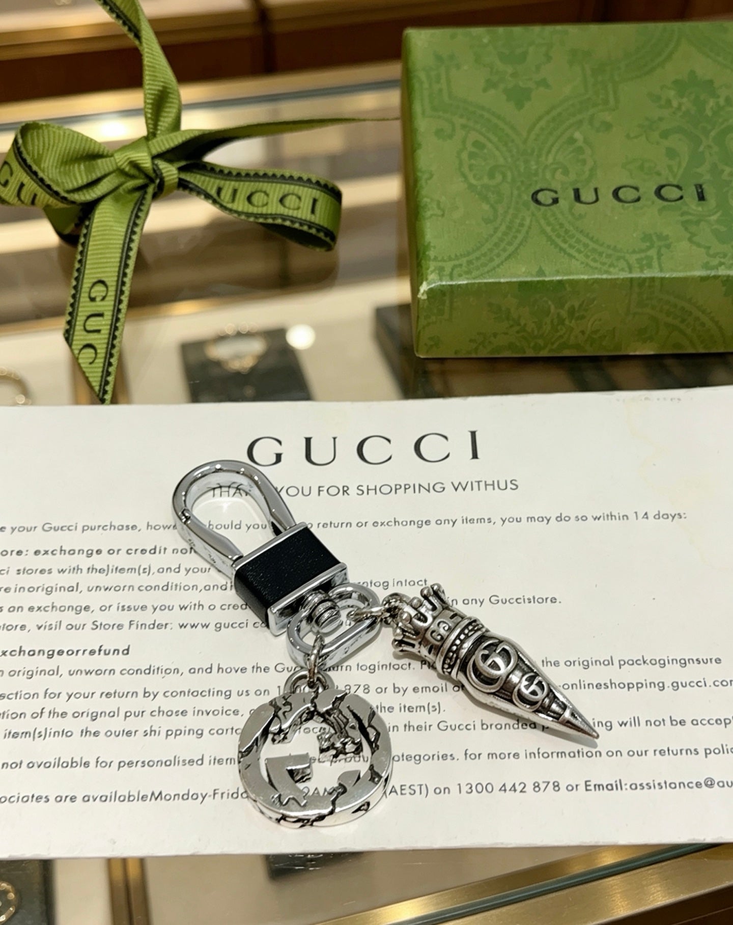 Gucci Vintage Double G Keychain