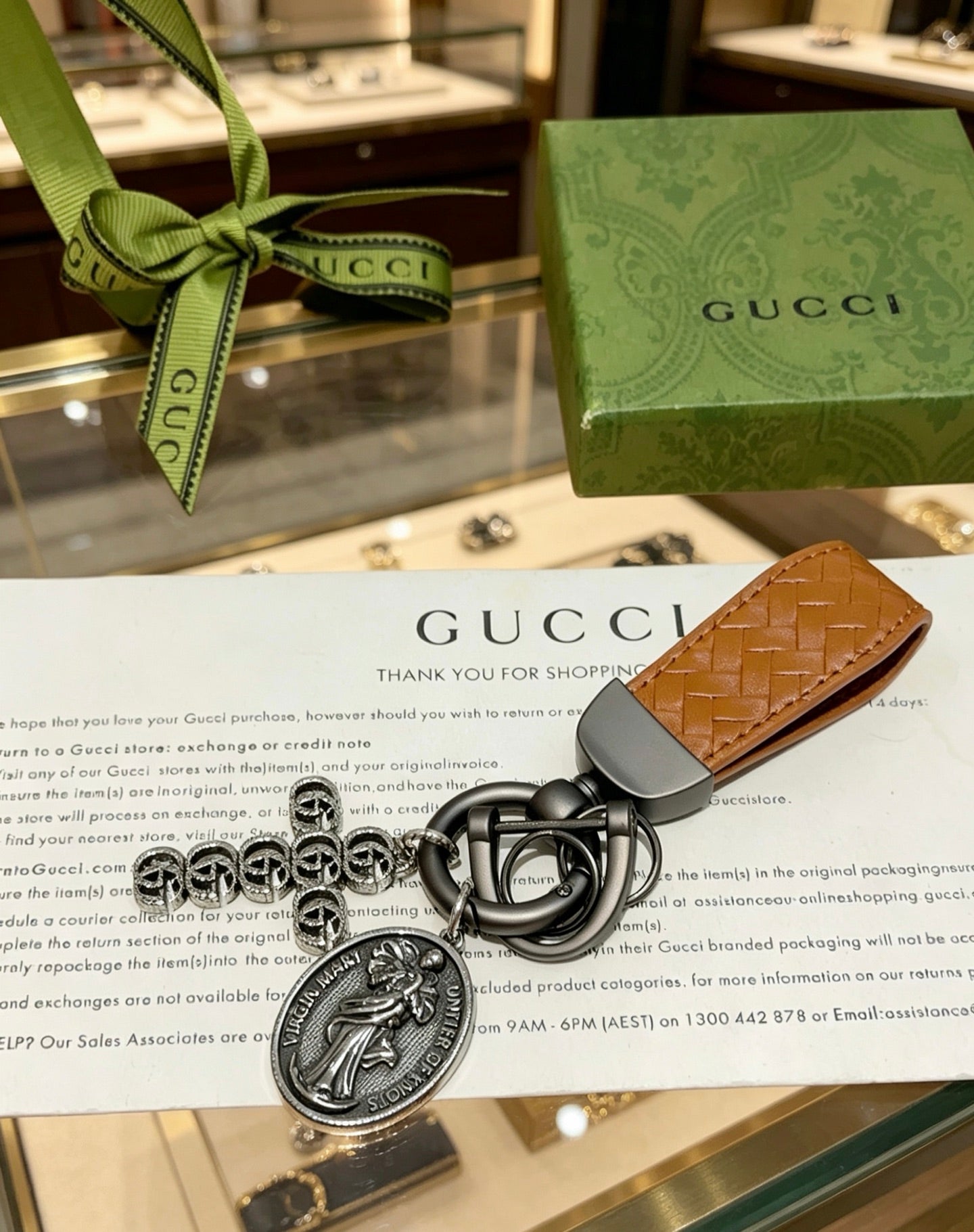 Gucci Vintage Double G Keychain