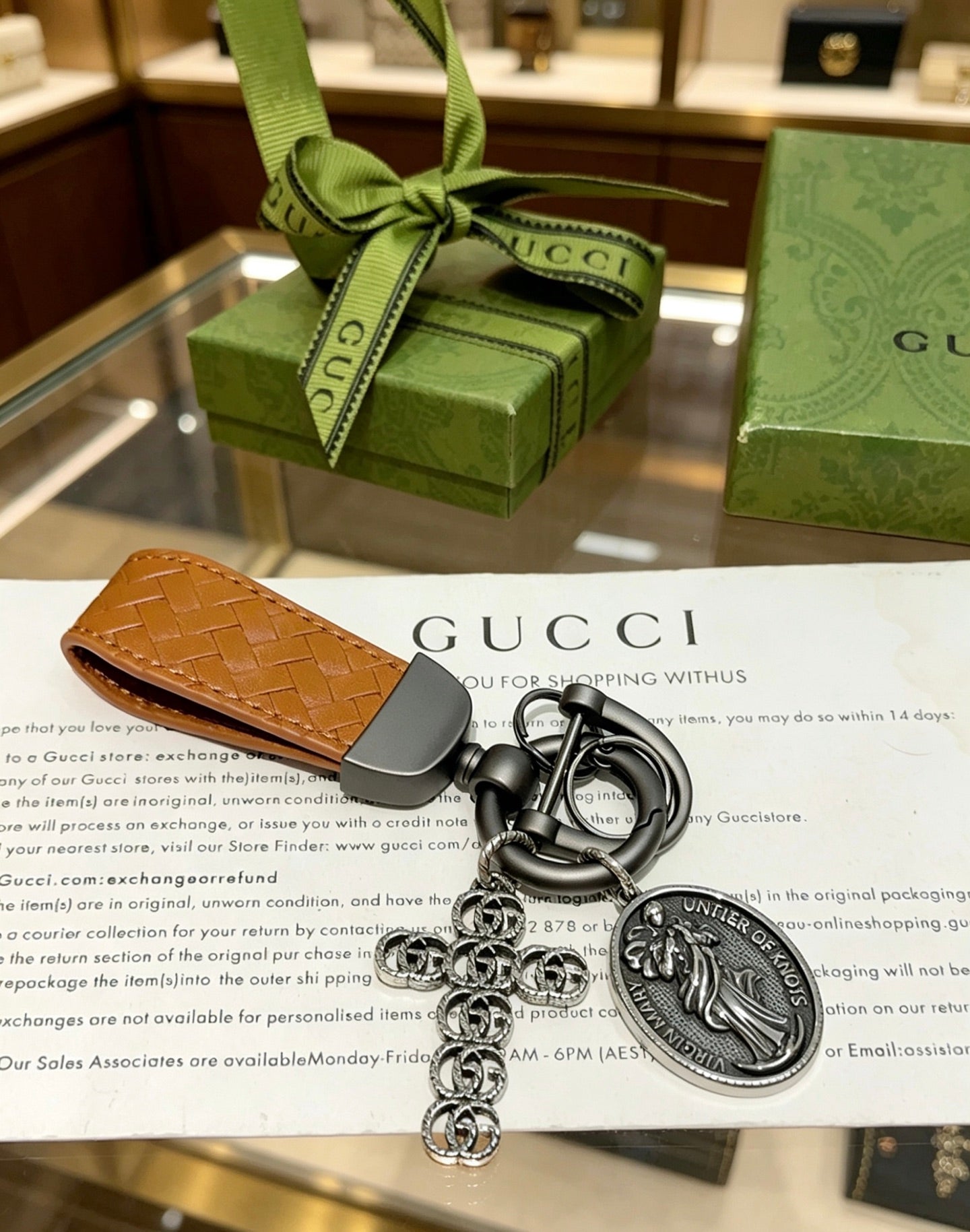 Gucci Vintage Double G Keychain