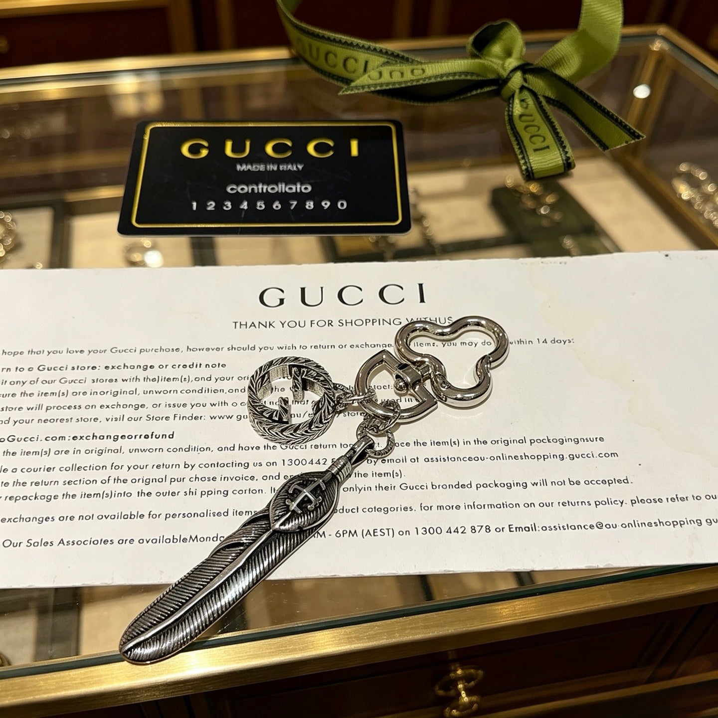 Gucci Vintage Double G Keychain