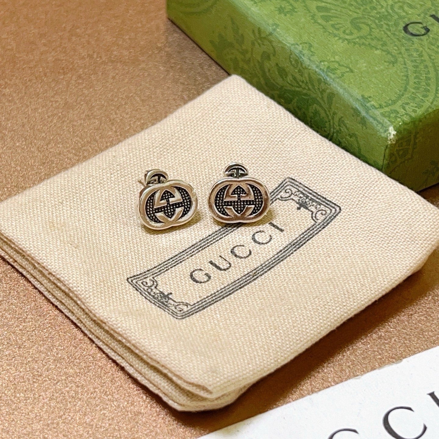 Gucci Vintage Double G Earrings