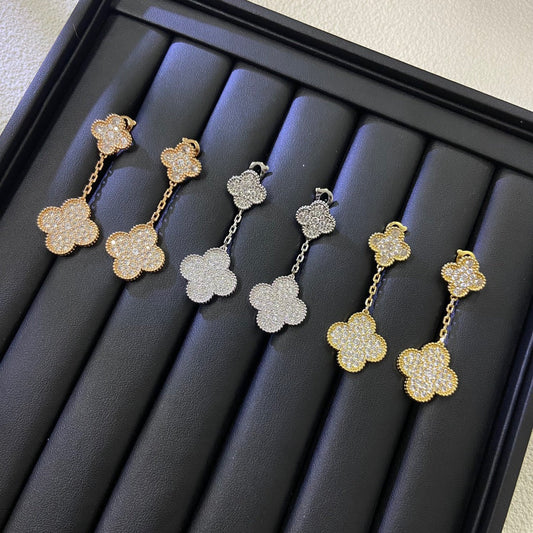 Van Cleef & Arpels Style Two-Flower Earrings