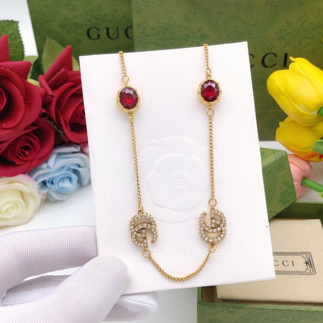 Gucci 925 Silver Brass Necklace