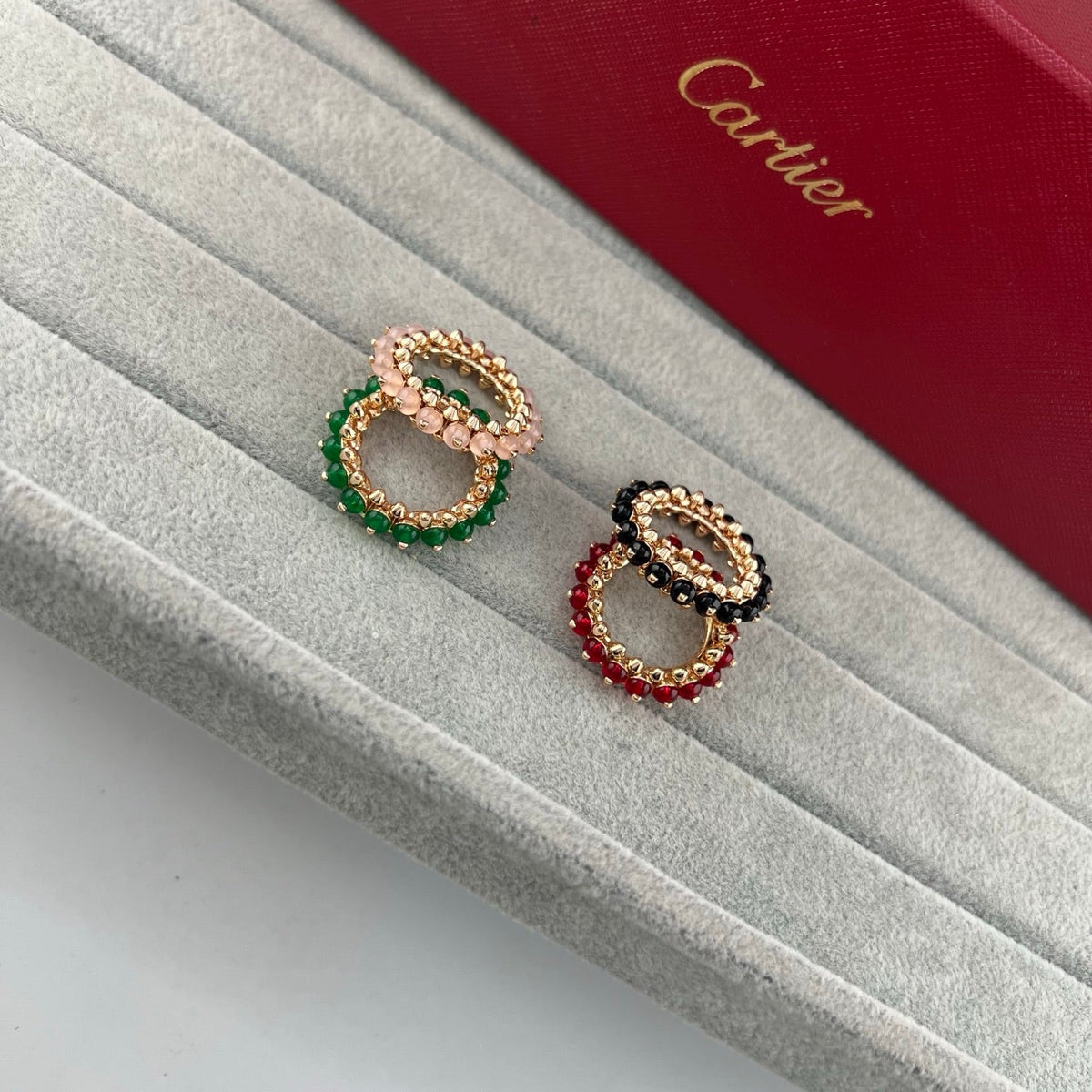 Cartier Studded Multi-Gemstone Pendant Ring