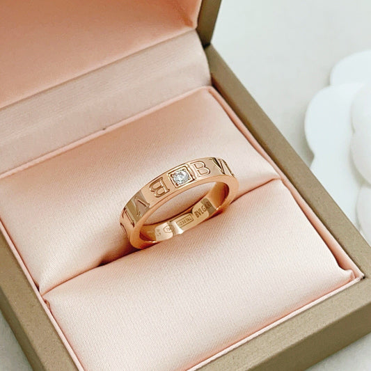 BVLGARI Letter Ring with Brass Detailing