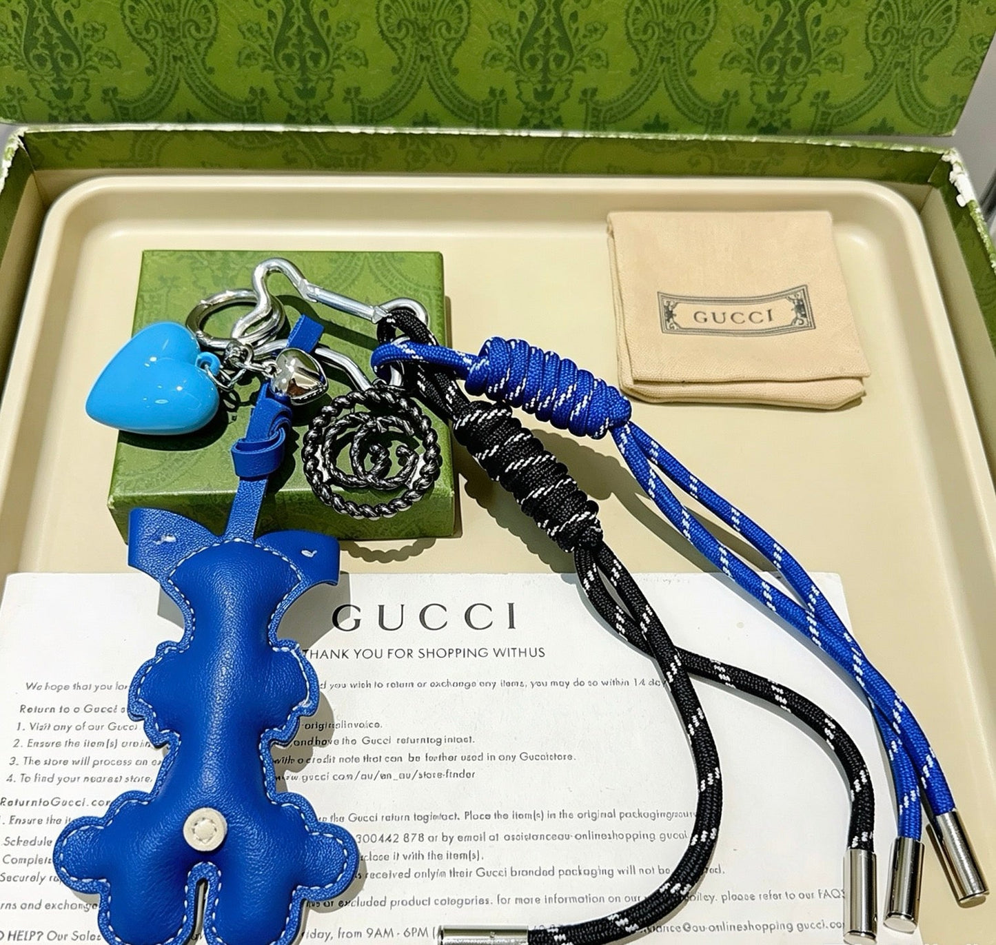 Gucci Vintage Double G Keychain